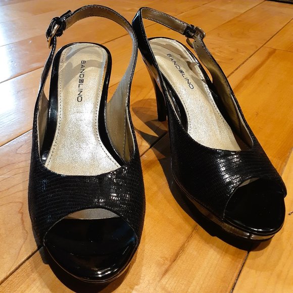 BANDOLINO *USED ONCE* Black sling back heels Sz 6M EUC - Picture 8 of 9